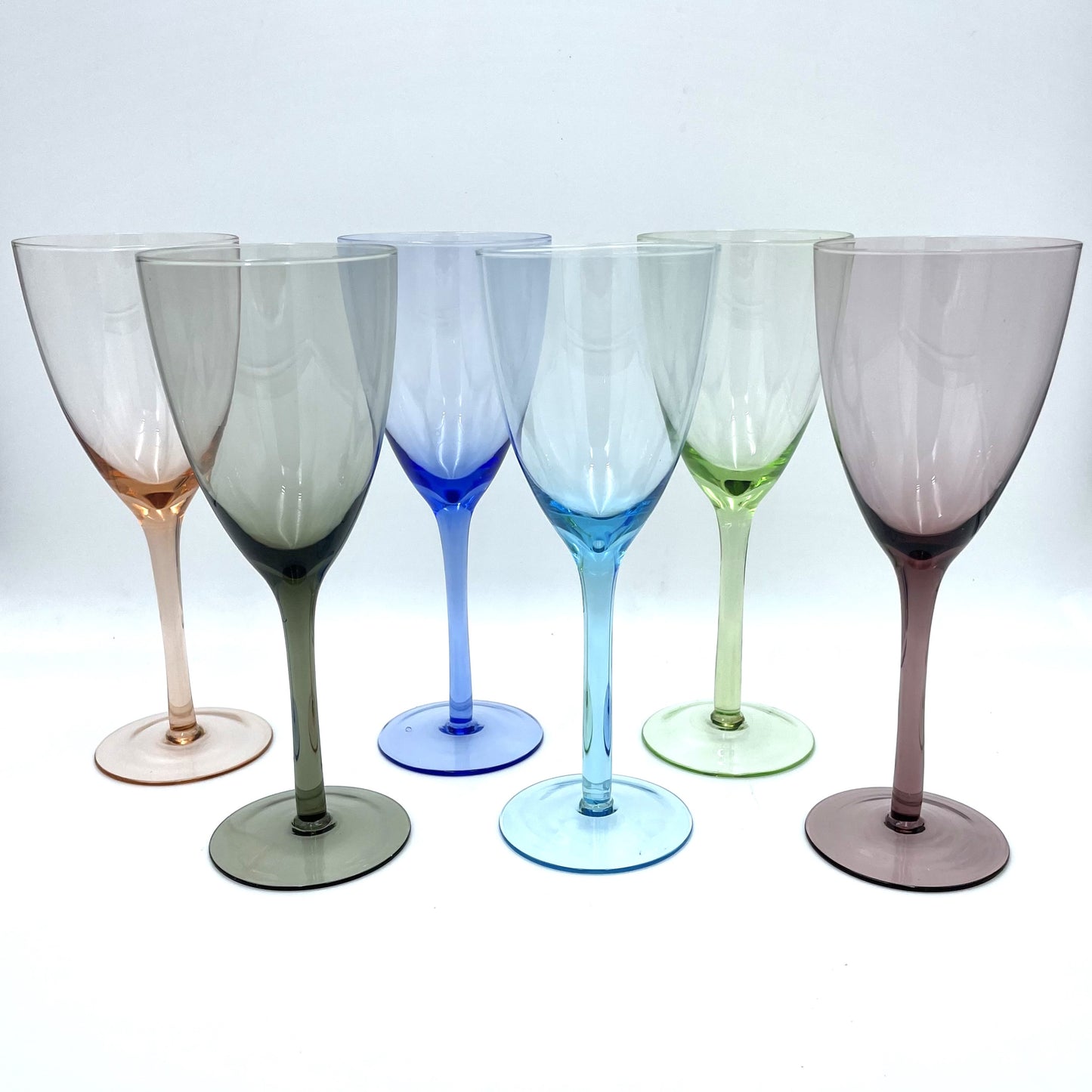 Set of Six Harlequin Wine Glasses - 22cm