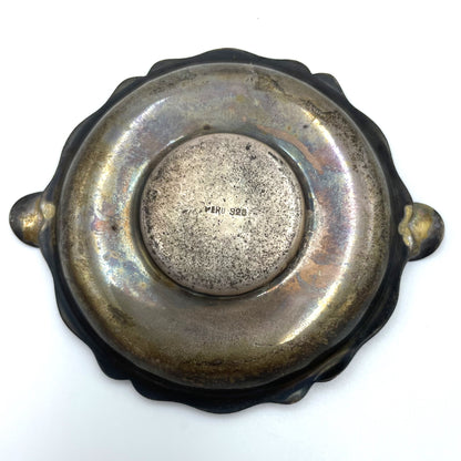 Antique Sterling Silver Peruvian Ashtray - 8cm