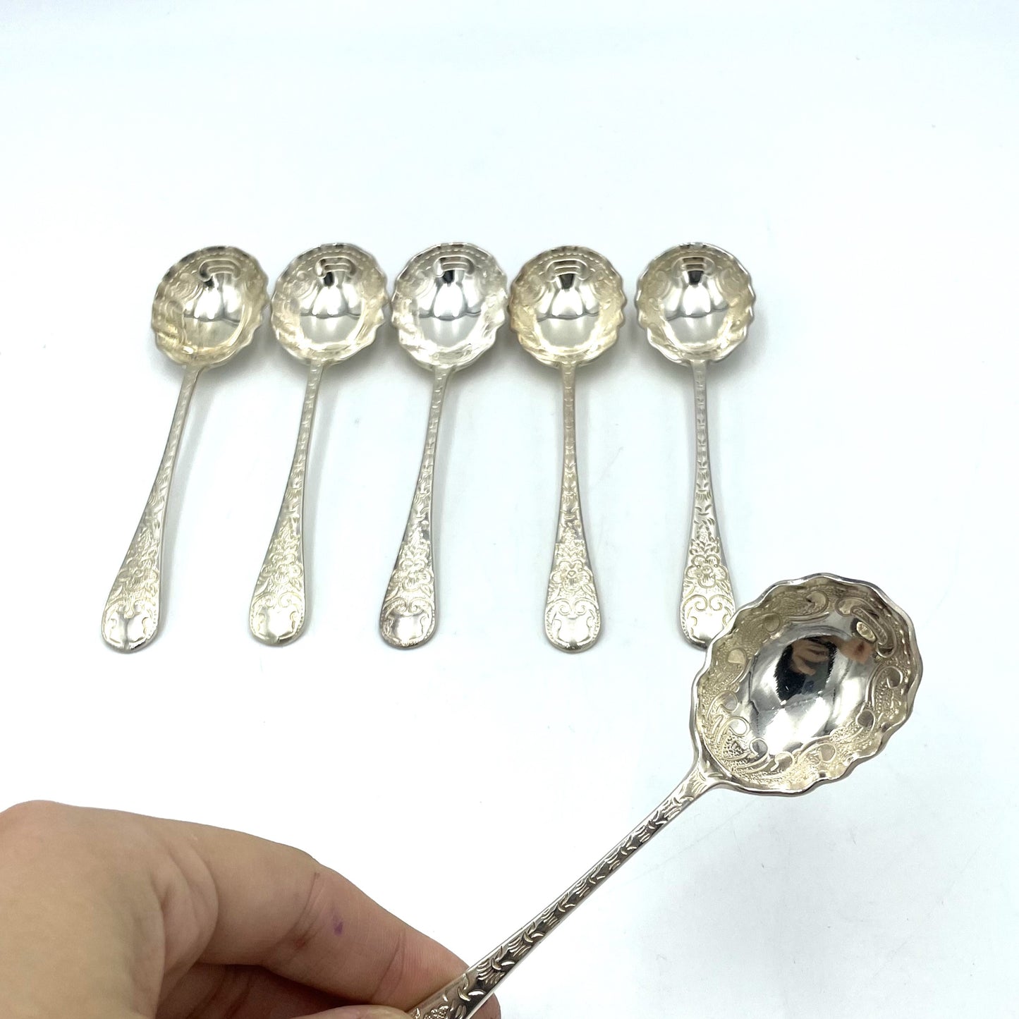 Set of 6 Rodd Silver Plated Jelly / Dessert Spoons