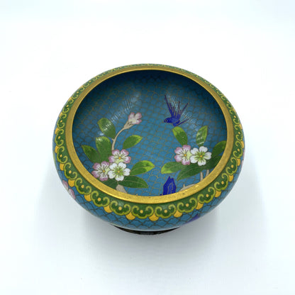 Large Cloisonne Bowl on Stand - 10cm