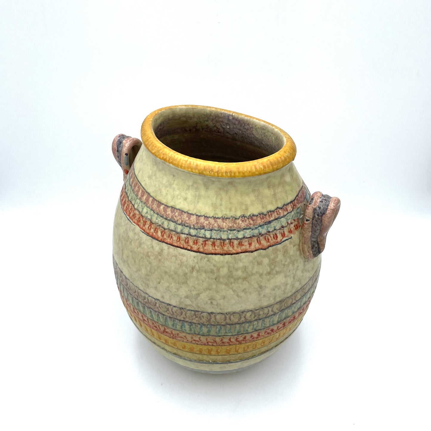 Rainbow Italian Pottery Vase - 23cm