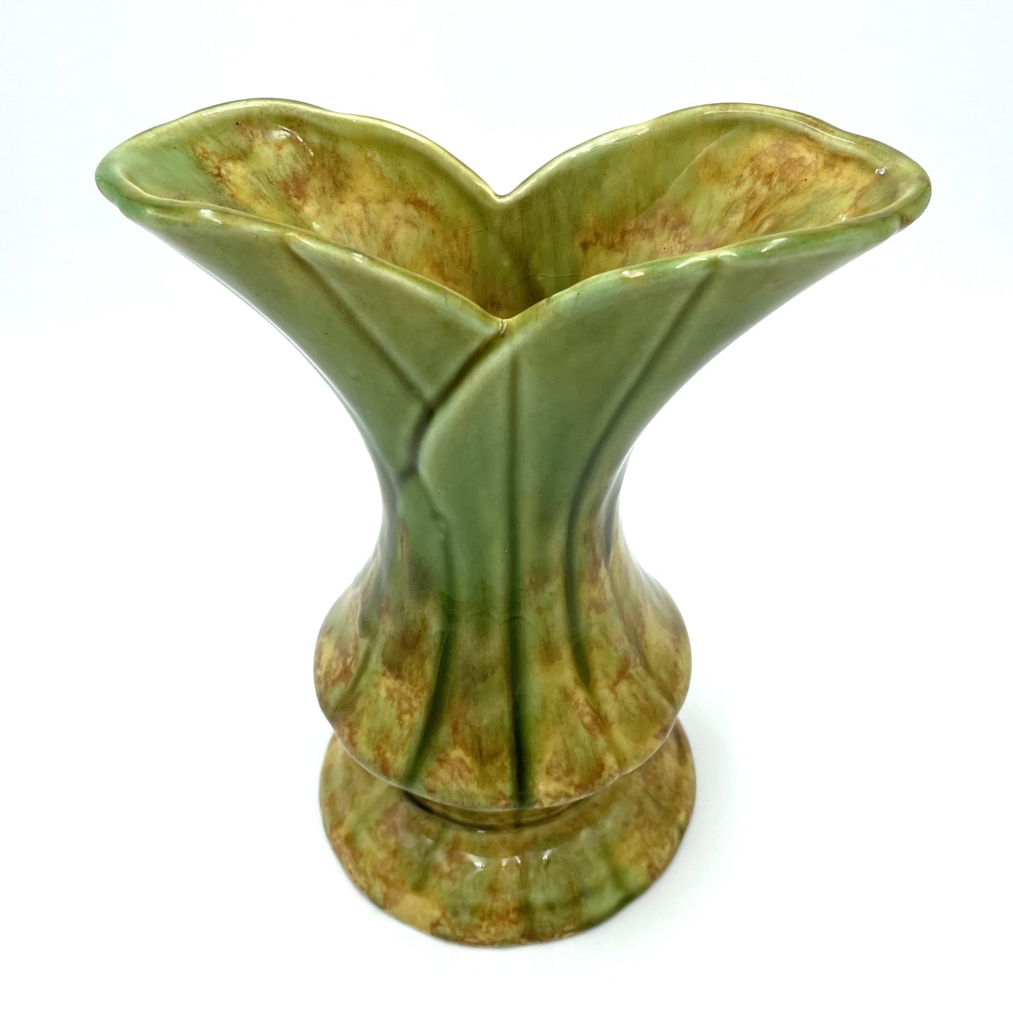 Diana Ware Green & Yellow Pottery Vase - 20cm