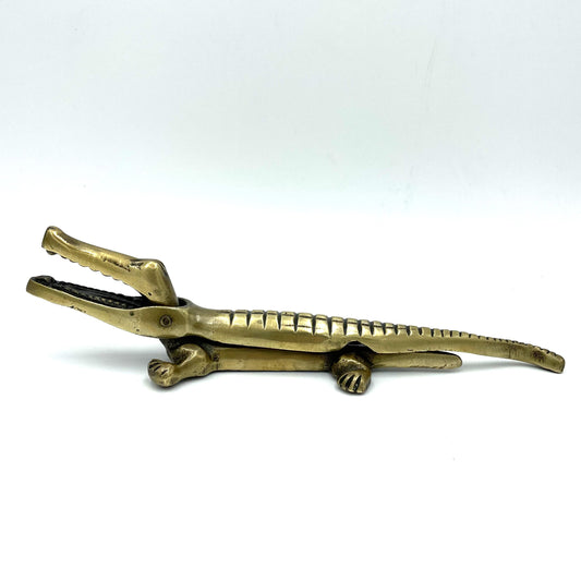 Brass Crocodile Nutcracker - 21cm