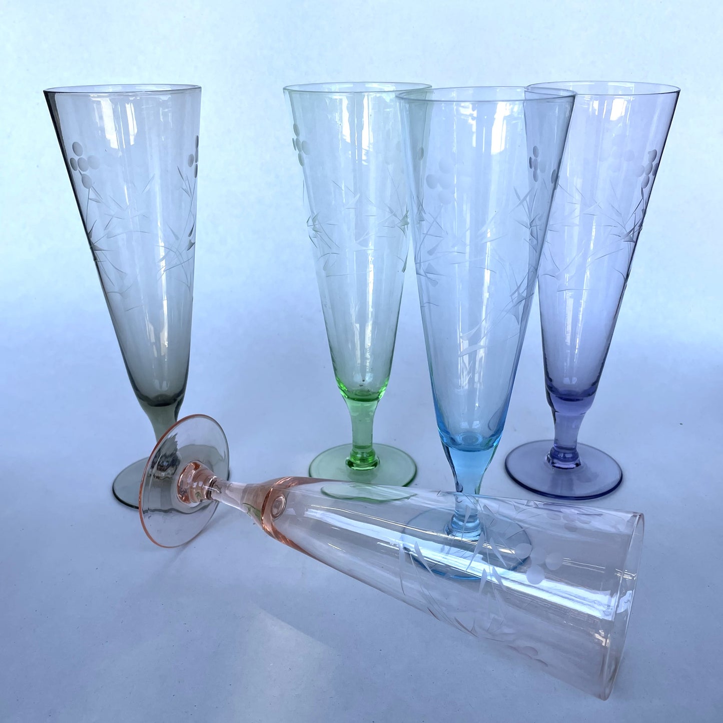Set of 5 Colourful Pilsner Glasses - 19cm