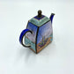 Vintage Miniature Sailboat Themed Enamel Teapot - 7cm