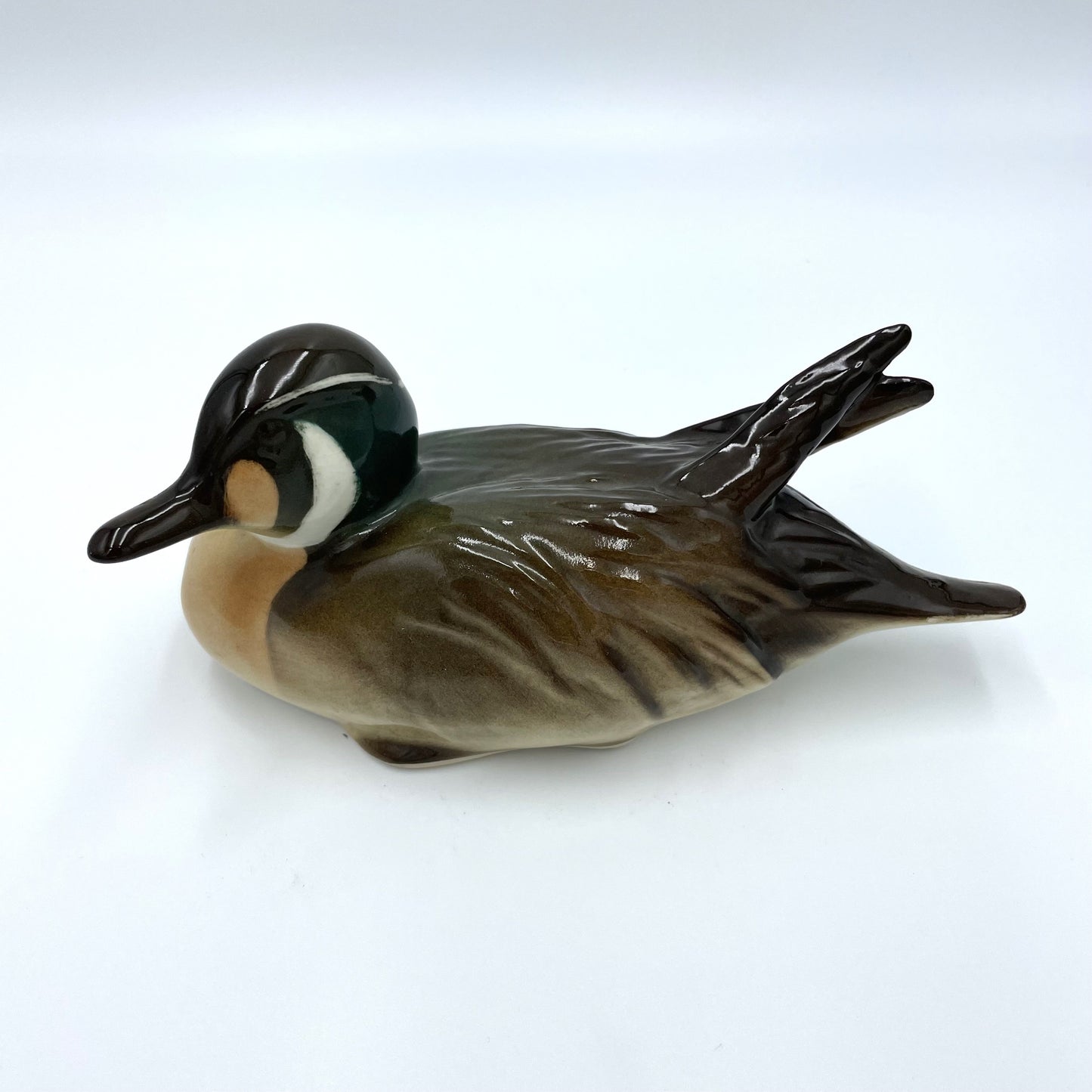 Vintage Mallard Canvasback Duck Figurine - 8cm