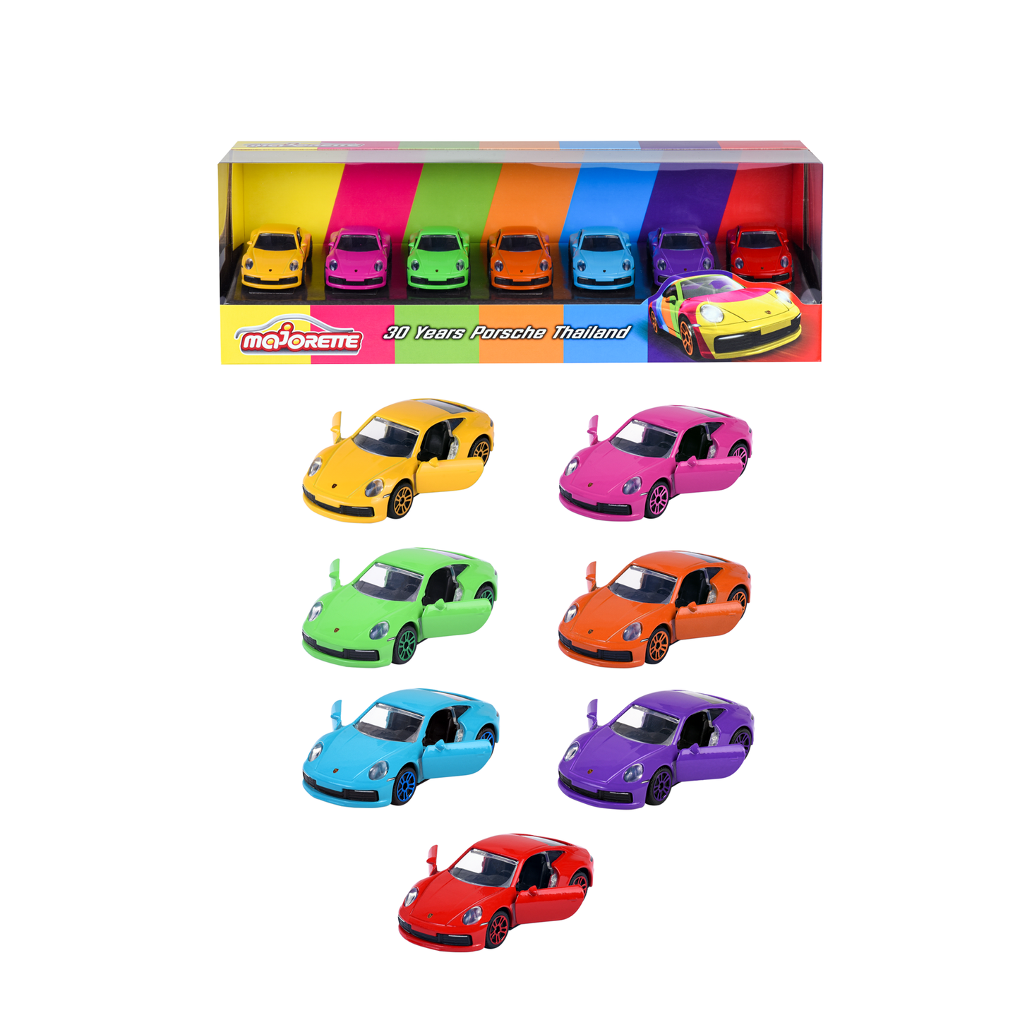 Majorette - Porsche Colour Series: Thailand 30th Anniversary - 7 Piece Gift Pack