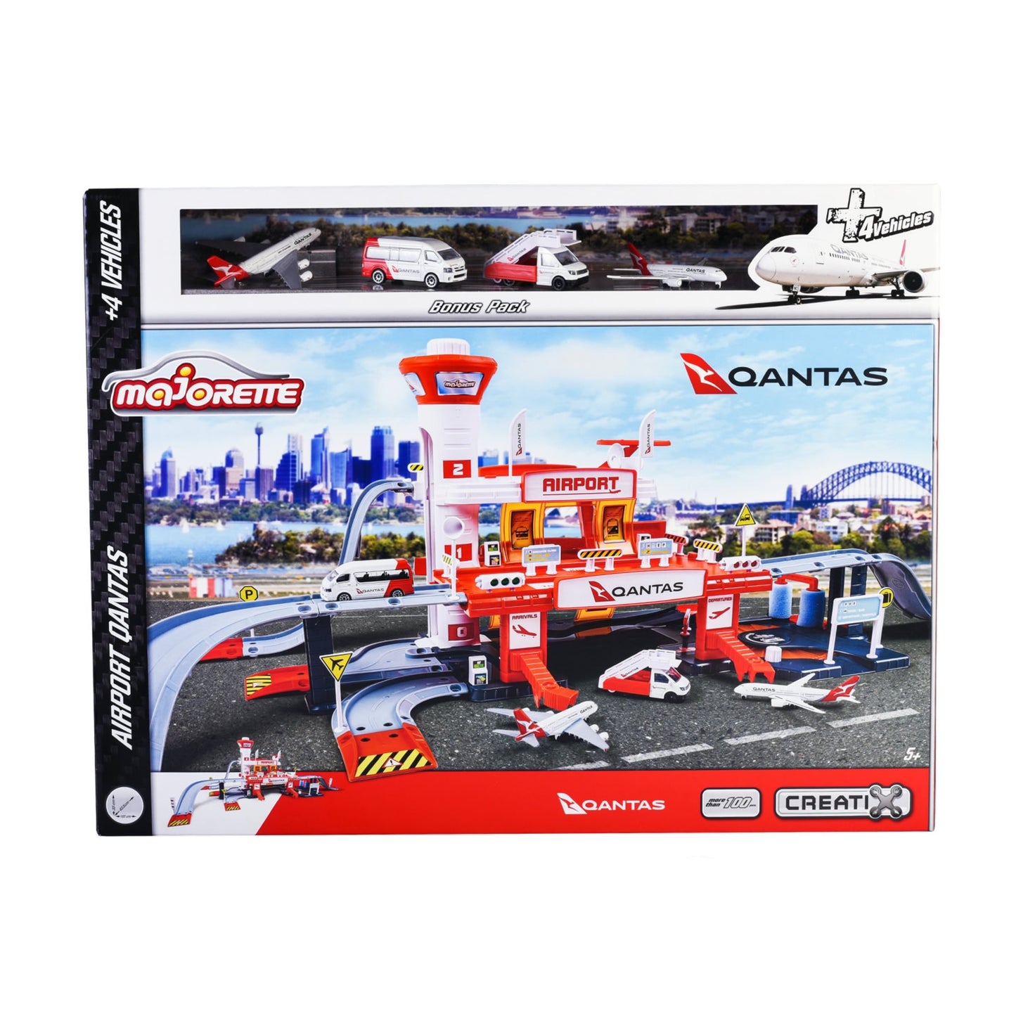 Majorette - Qantas Airport Playset + 4 Cars