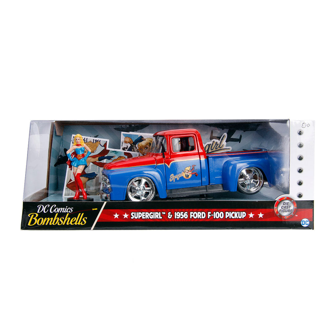 DC Bombshells - Supergirl 1956 Ford F100 1:24 Scale Diecast Car