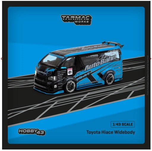 Tarmac Works - Toyota Hiace Widebody Black/Blue - 1:43 Scale