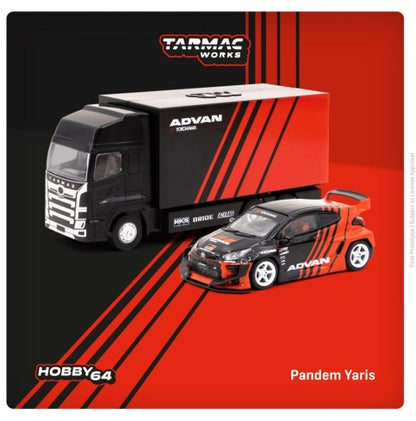 Tarmac Works - Pandem Yaris Advan - With Truck Packaging