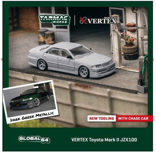 Tarmac Works - VERTEX Toyota Mark II JZX100 - Dark Green Metallic