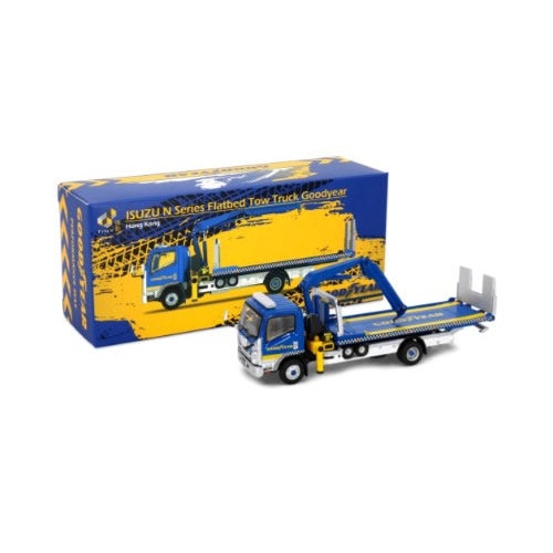 Tiny City - ISUZU N Series Flatbed Tow Truck with Crane - Goodyear - 1:64 Scale