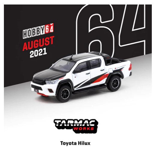 Tarmac Works White Toyota Hilux - 1:64 Scale