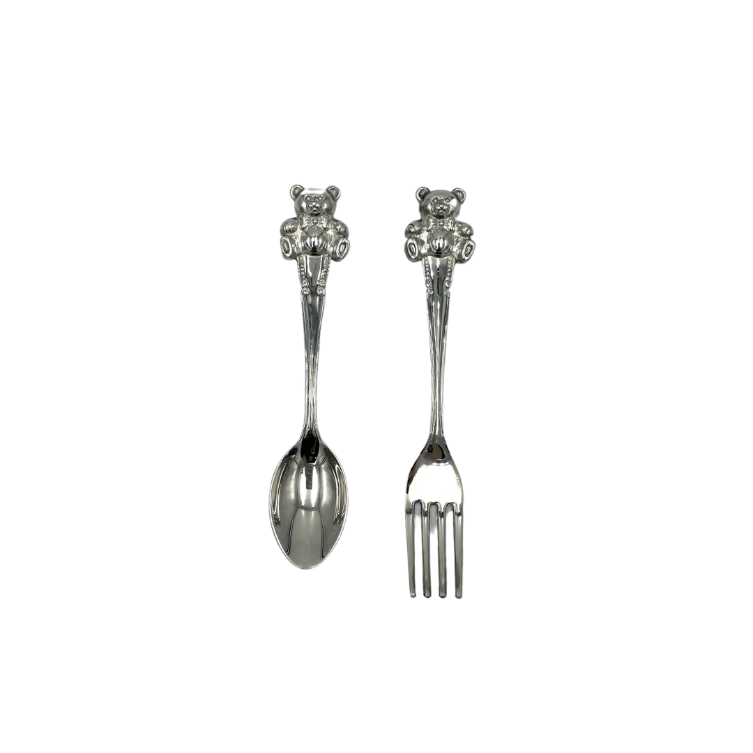 Vintage Bear Teaspoon & Cake Fork Pair