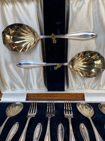 Vintage Boxed Epns Dessert Cutlery Set