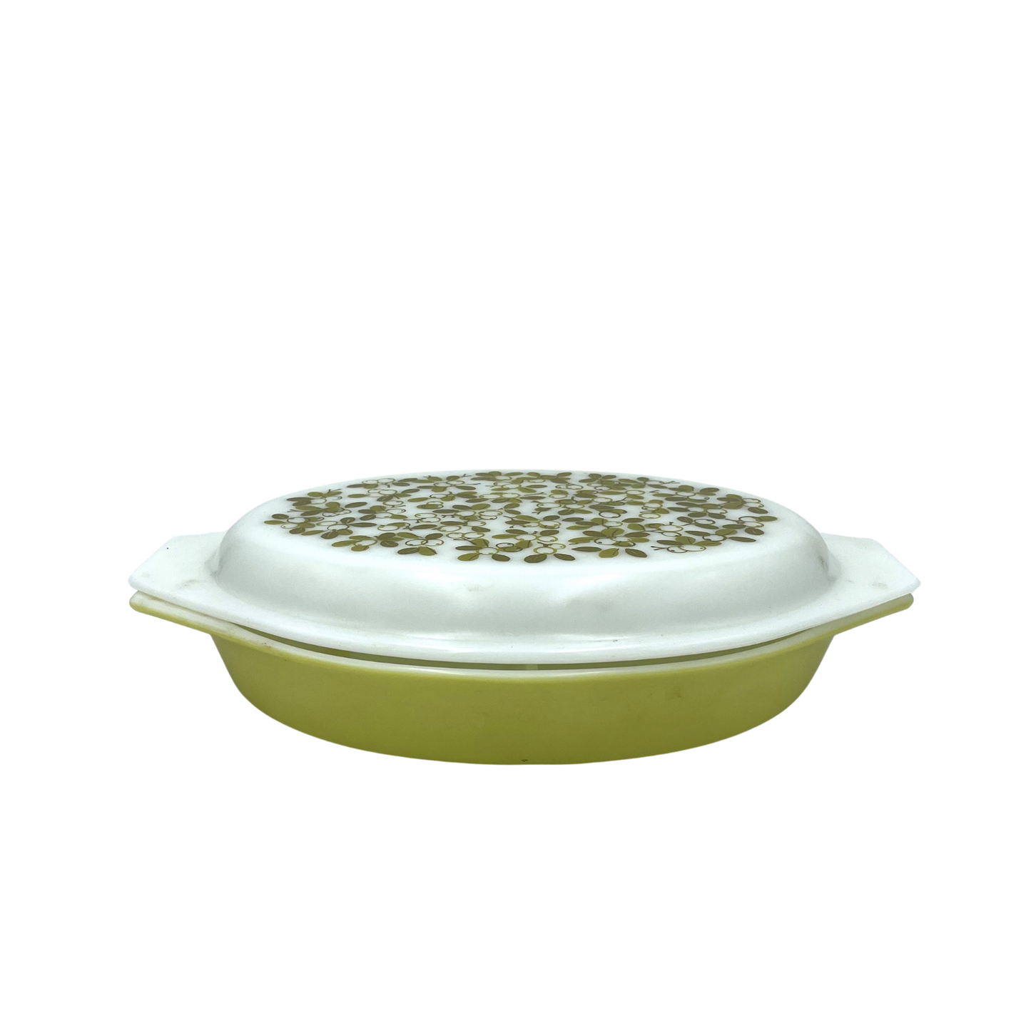 Pyrex (USA) 'Verde' 1 1/2 Qt. Oval Divided Serving Dish - 33cm