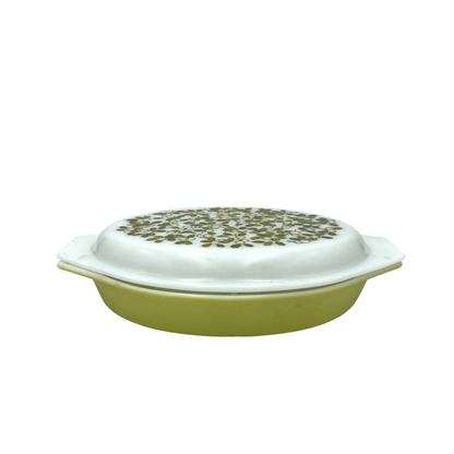 Pyrex (USA) 'Verde' 1 1/2 Qt. Oval Divided Serving Dish - 33cm