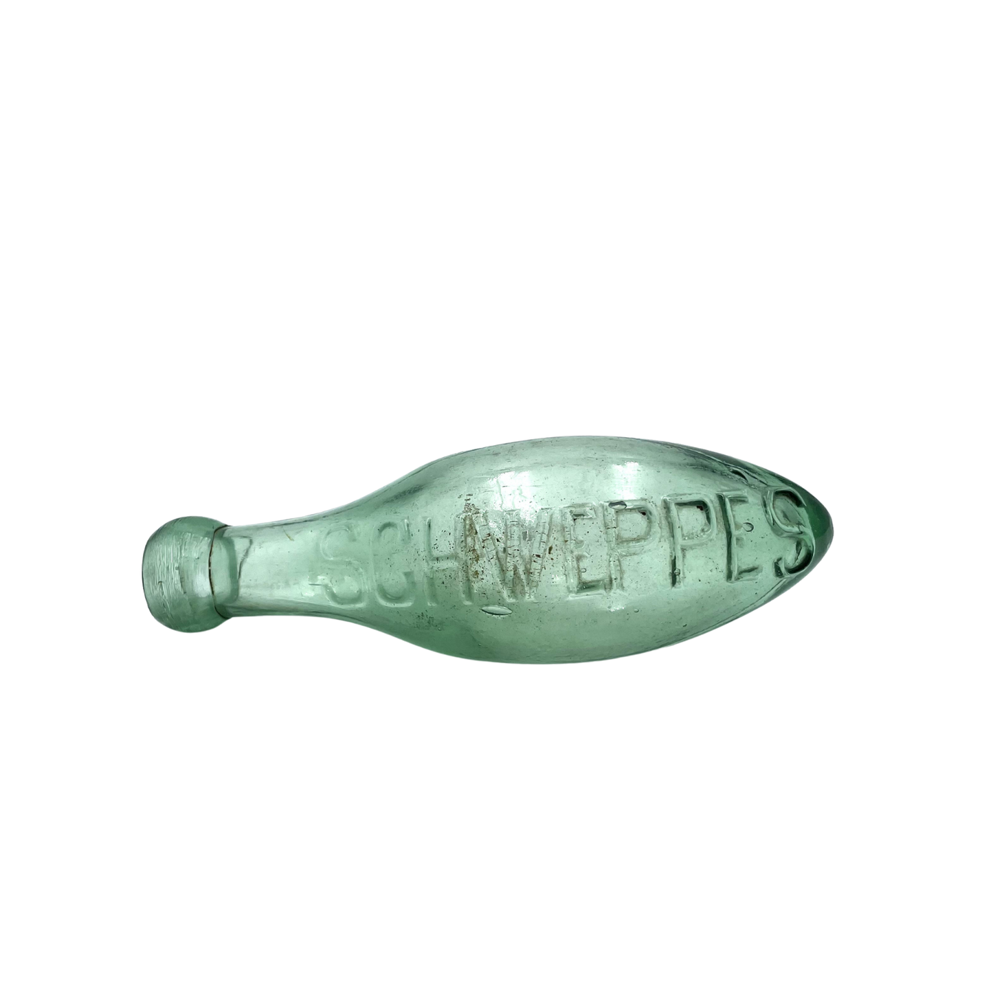 Antique Shweppe's Aerated Water Torpedo Bottle - 18cm